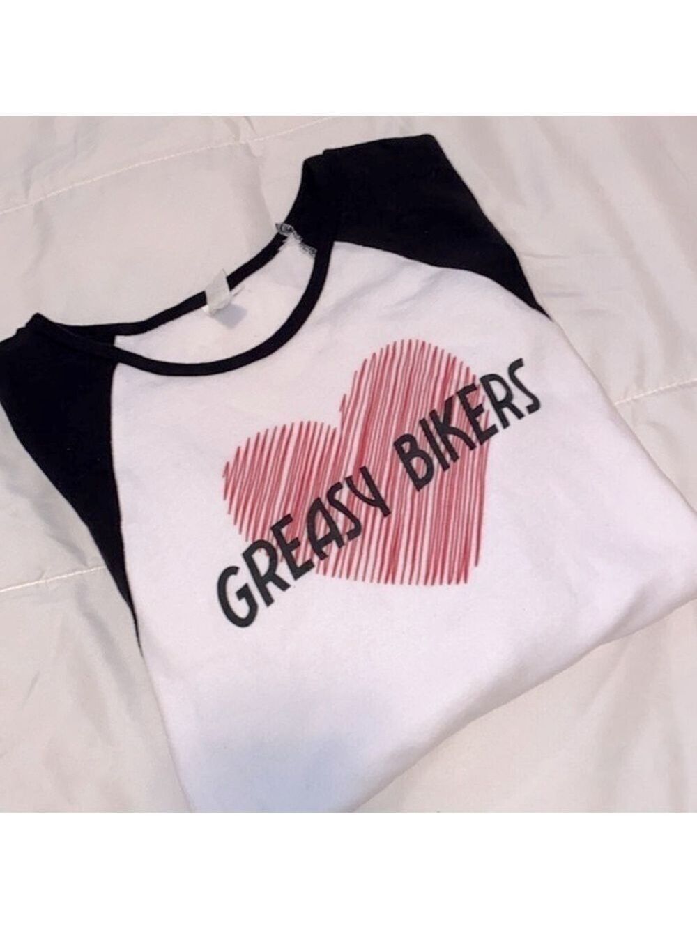 I love Greasy bikers raglan tee
